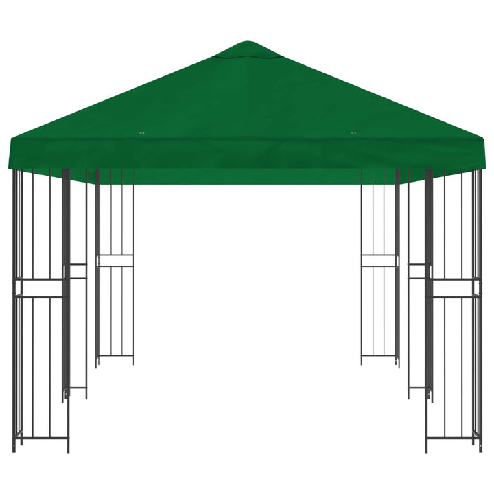 Pavillon med sidetapper 6 x 3 m Grøn Polyester og Stål 190