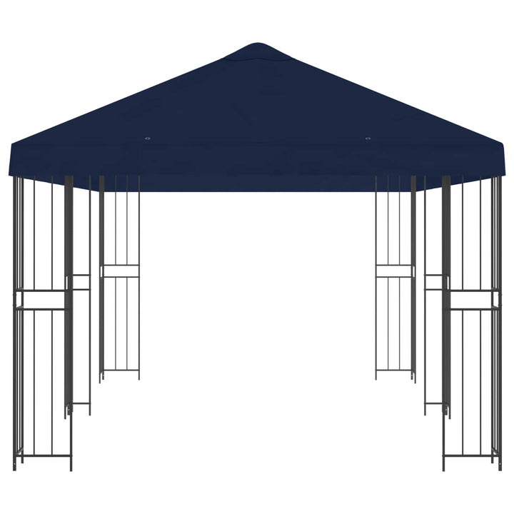Pavillon med sidetapper 6 x 3 m Blå Polyester og Stål 190