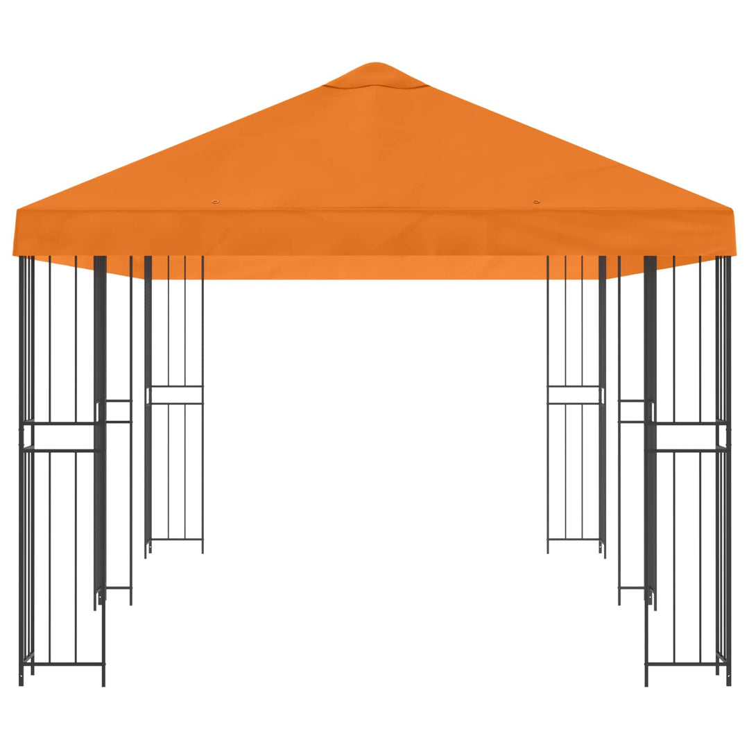Pavillon med sidetapper 6 x 3 m Orange Polyester og Stål 190