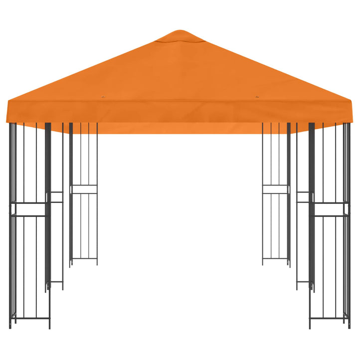 Pavillon med sidetapper 6 x 3 m Orange Polyester og Stål 190