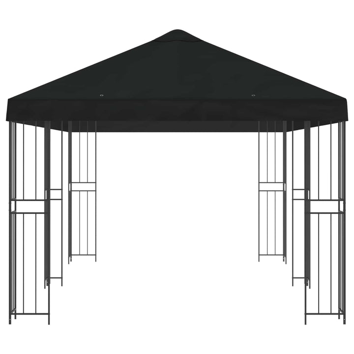Pavillon med sidetapper 6 x 3 m Sort Polyester og Stål 190