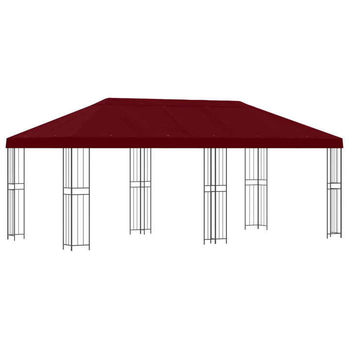 Pavillon med sidetapper 6 x 3 m Bordeaux Polyester og Stål 190