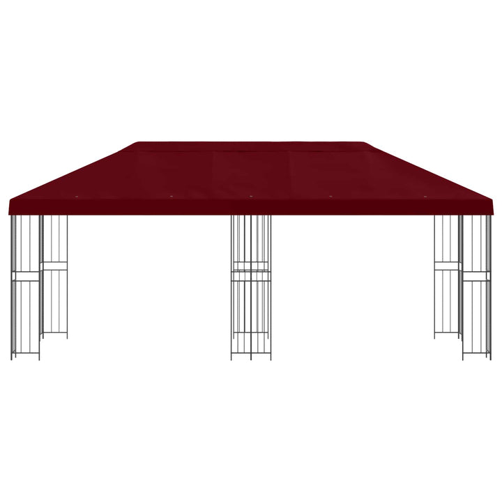 Pavillon med sidetapper 6 x 3 m Bordeaux Polyester og Stål 190