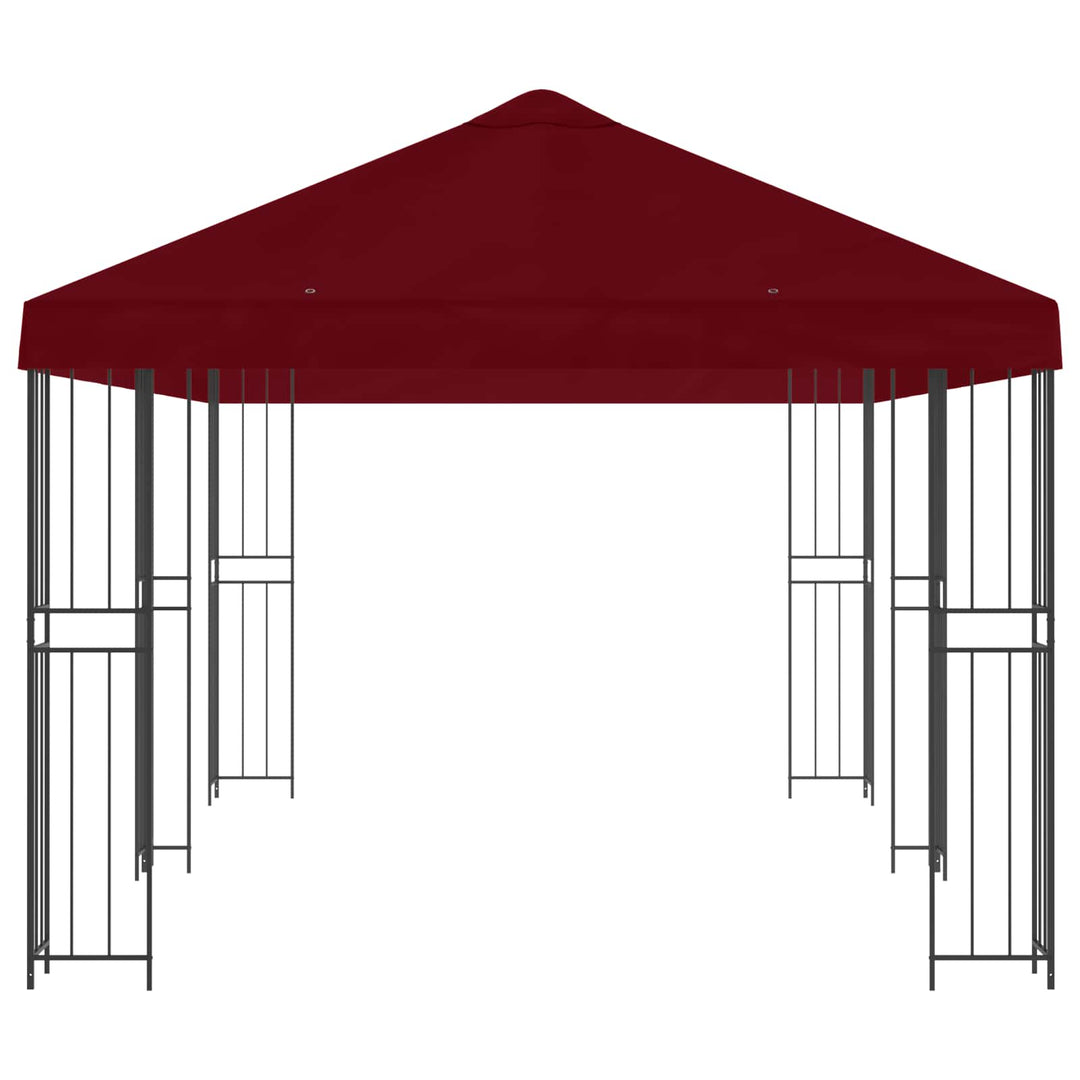 Pavillon med sidetapper 6 x 3 m Bordeaux Polyester og Stål 190