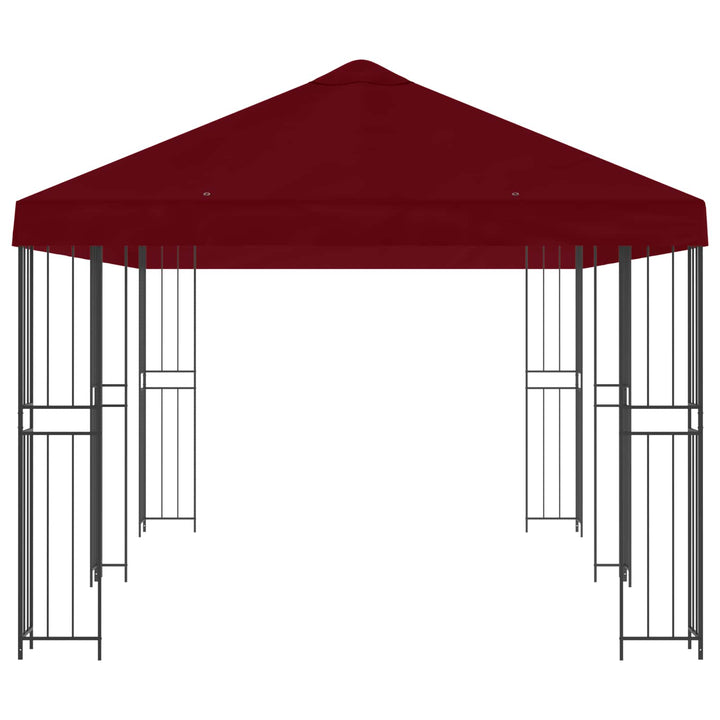 Pavillon med sidetapper 6 x 3 m Bordeaux Polyester og Stål 190