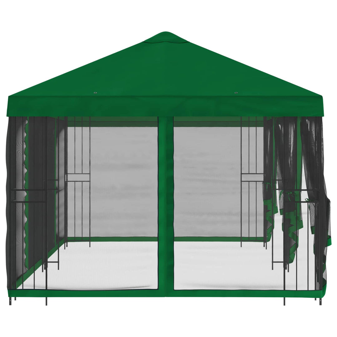 Pavillon med sidetapper 6 x 3 m Grøn Polyester og Stål 190