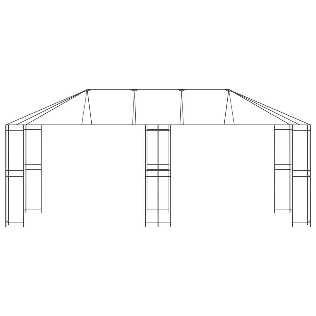 Gazebo Ramme 6 x 3 m Sort Stål
