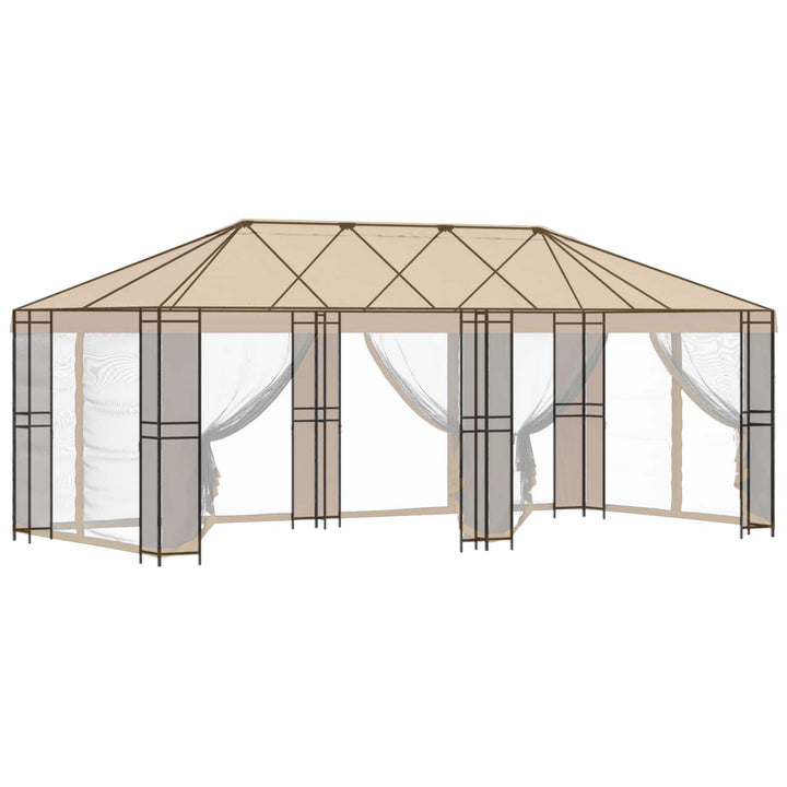 Gazebo Ramme 6 x 3 m Sort Stål