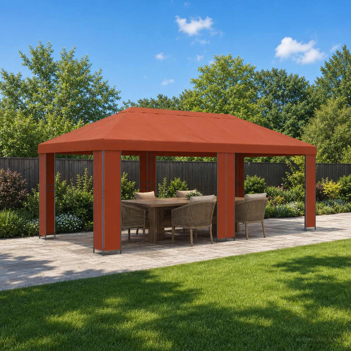 Have Gazebo 6 x 3 m Terrakotta Polyester og Stål 190