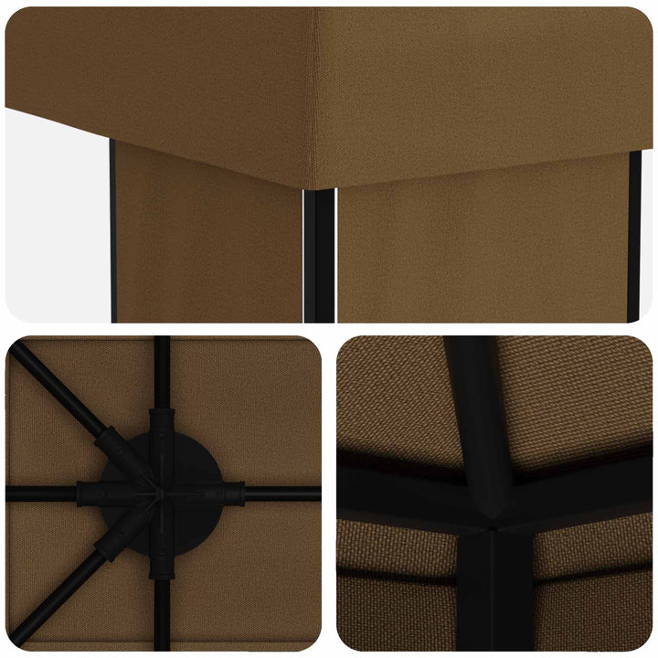 Have Gazebo 6 x 3 m Gråbrun Polyester og Stål 190