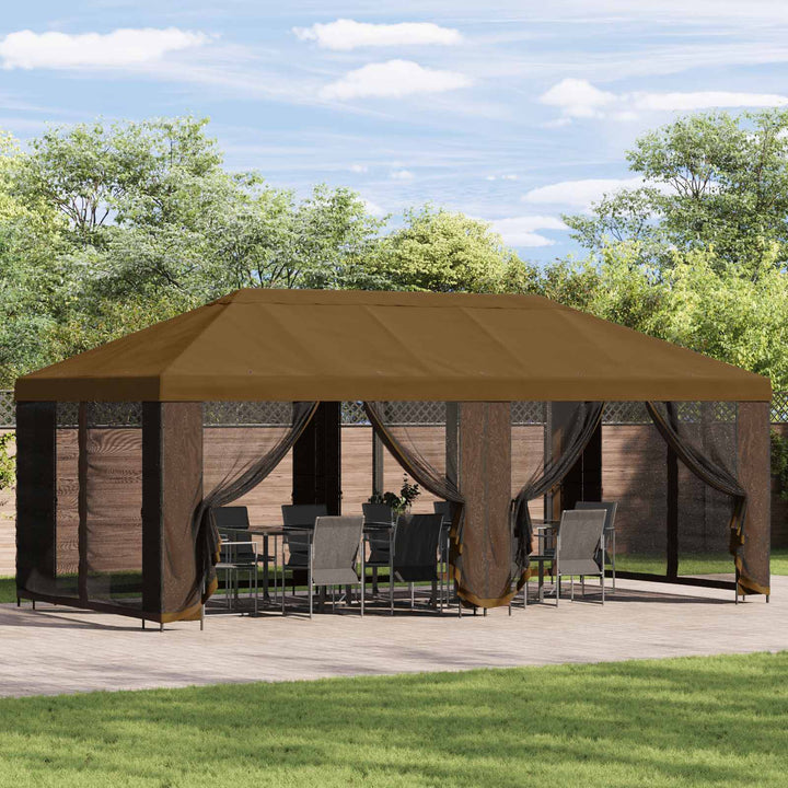 Have Gazebo 6 x 3 m Gråbrun Polyester og Stål 190