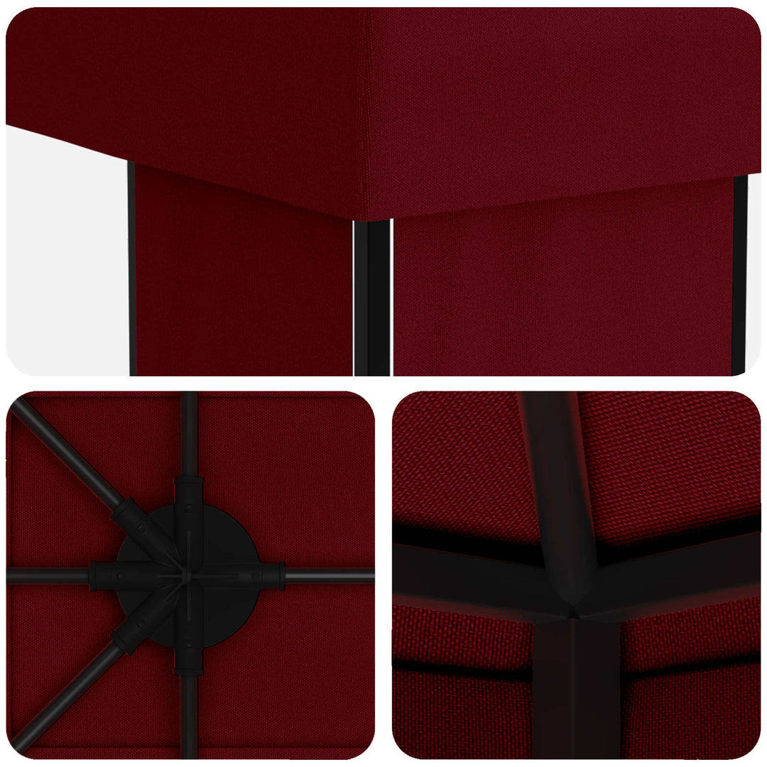 Have Gazebo 6 x 3 m Bordeaux Polyester og Stål 190