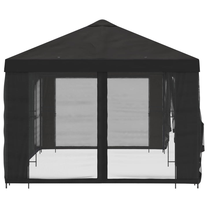 Pavillon med sidetapper 6 x 3 m Antracit Polyester og Stål 190