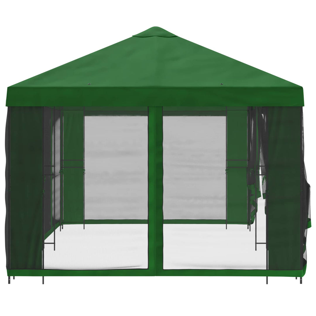 Pavillon med sidetapper 6 x 3 m Grøn Polyester og Stål 190