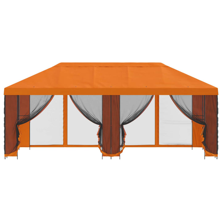 Pavillon med sidetapper 6 x 3 m Orange Polyester og Stål 190