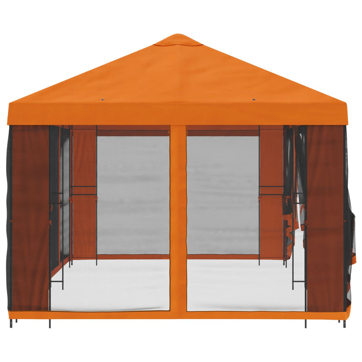 Pavillon med sidetapper 6 x 3 m Orange Polyester og Stål 190