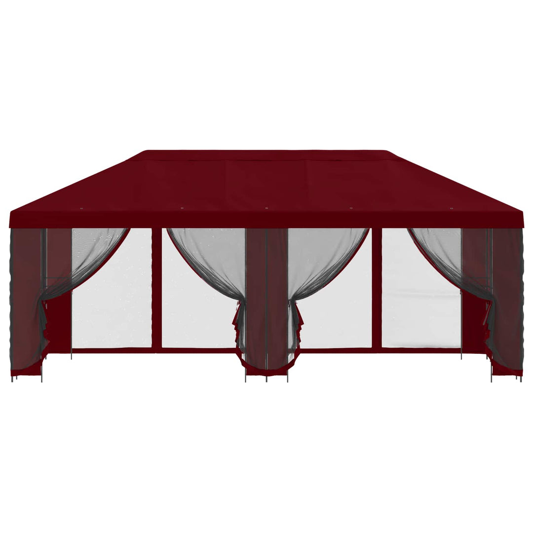 Pavillon med sidetapper 6 x 3 m Bordeaux Polyester og Stål 190
