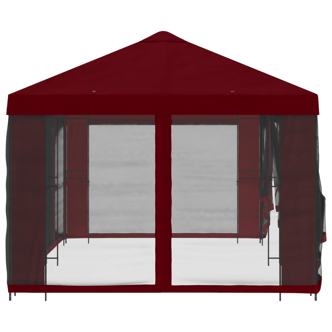 Pavillon med sidetapper 6 x 3 m Bordeaux Polyester og Stål 190