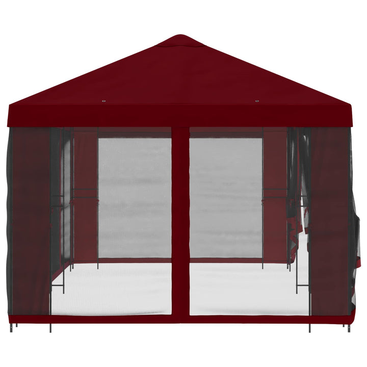 Pavillon med sidetapper 6 x 3 m Bordeaux Polyester og Stål 190