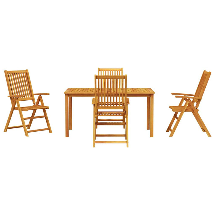 Have Spisebordssæt Foldbar 5 pcs Brun Massivt Akacietræ
