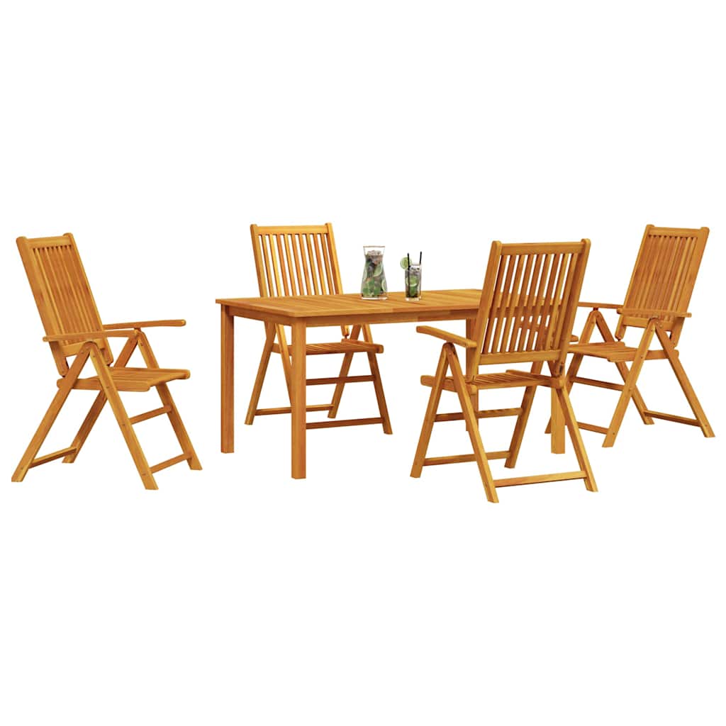 Have Spisebordssæt Foldbar 5 pcs Brun Massivt Akacietræ