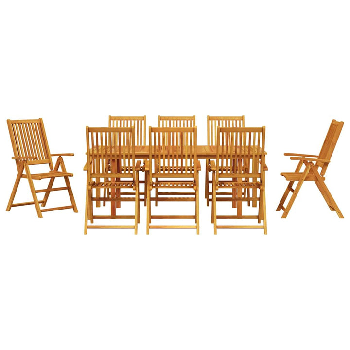Have Spisebordssæt Foldbar 9 pcs Brun Massivt Akacietræ