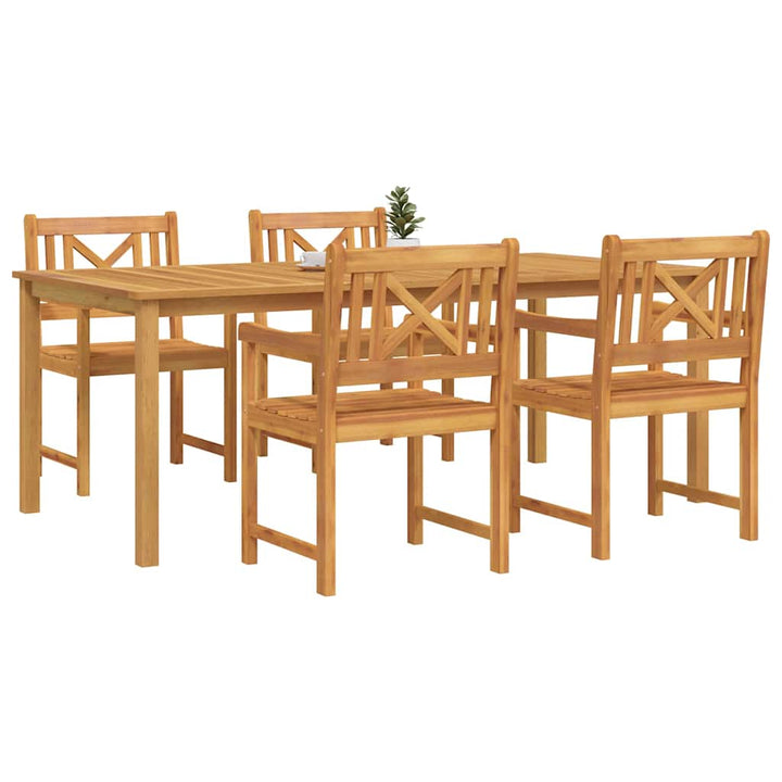 Have Spisebordssæt 5 pcs Brun Massivt Akacietræ