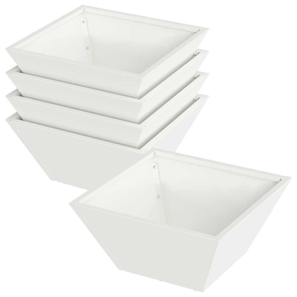Have Blomsterkrukke 5 stk. Hvid 35 x 35 x 15 cm Koldvalset stål