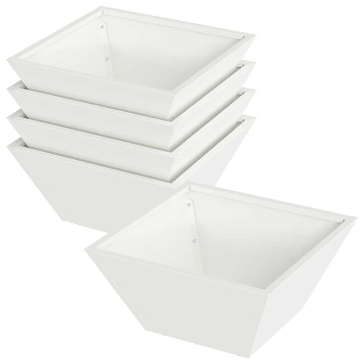 Have Blomsterkrukke 5 stk. Hvid 35 x 35 x 15 cm Koldvalset stål