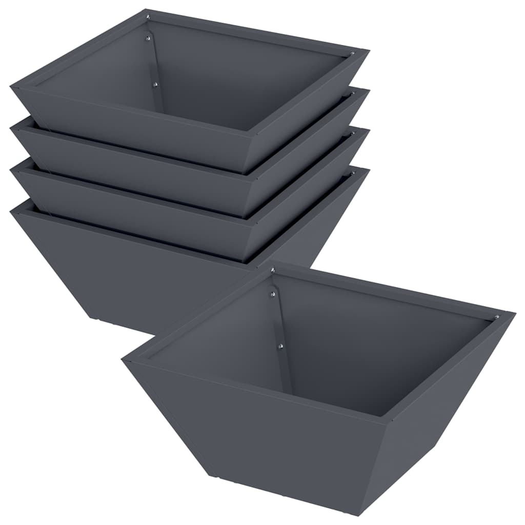 Have Blomsterkrukke 5 stk. Antracit 35 x 35 x 15 cm