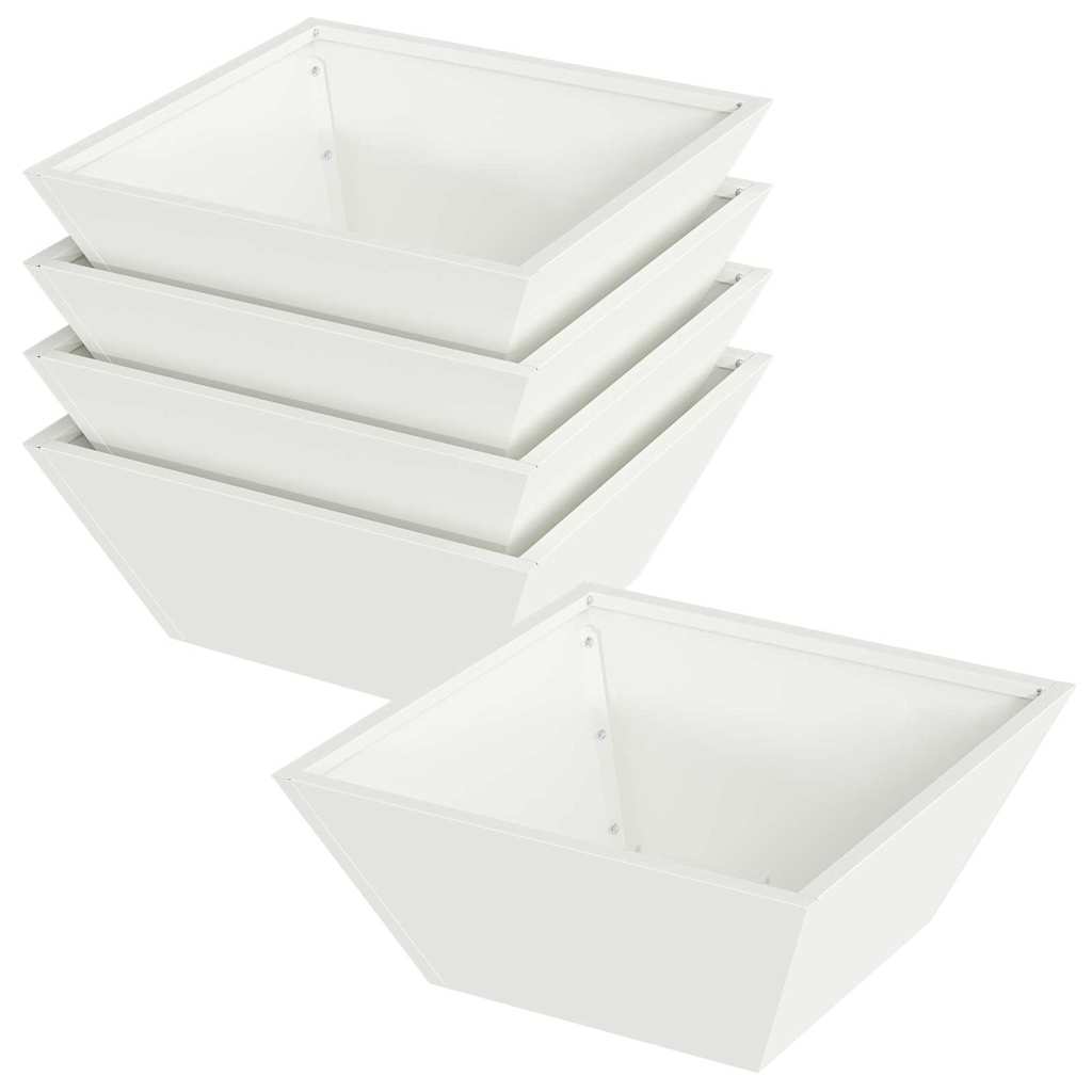 Have Blomsterkrukke 5 stk. Hvid 40 x 40 x 15 cm Koldvalset stål
