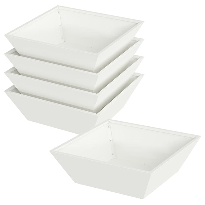 Have Blomsterkrukke 5 stk. Hvid 50 x 50 x 15 cm Koldvalset stål