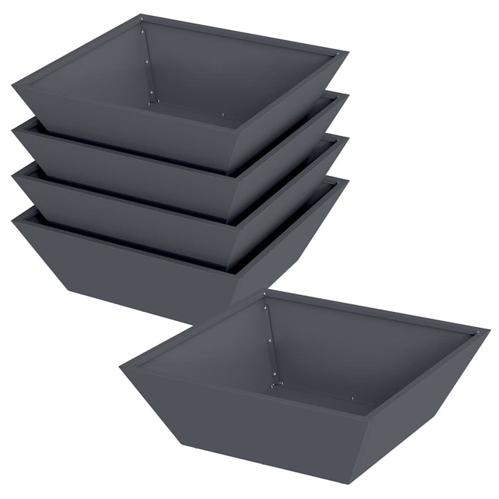 Have Blomsterkrukke 5 stk. Antracit 50 x 50 x 15 cm