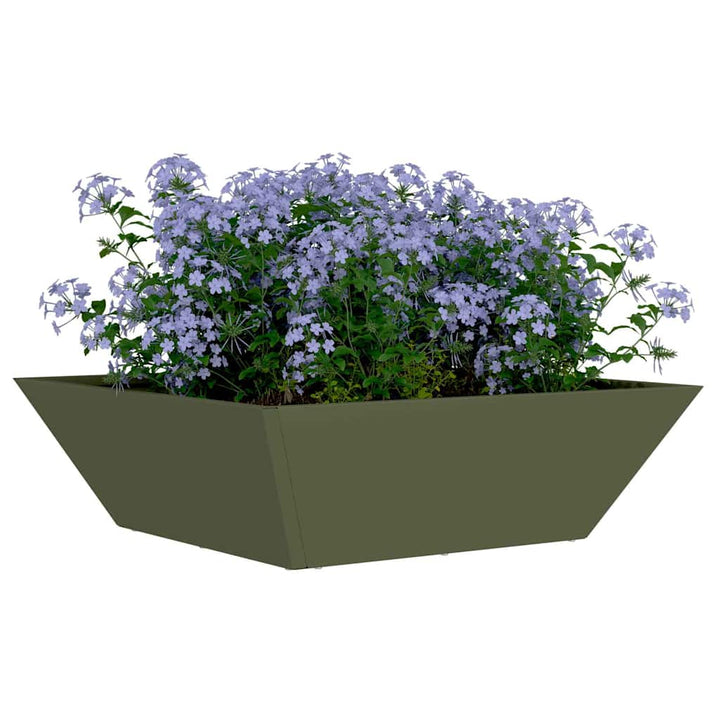 Have Blomsterkrukke Oliven grøn 50 x 50 x 15 cm Koldvalset stål