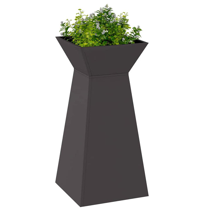 Søjle Plantekasse 2 stk. Sort 35 x 35 x 73 cm