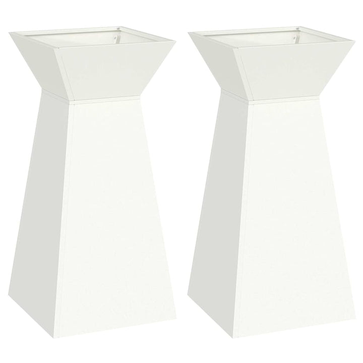 Søjle Plantekasse 2 stk. Hvid 35 x 35 x 73 cm
