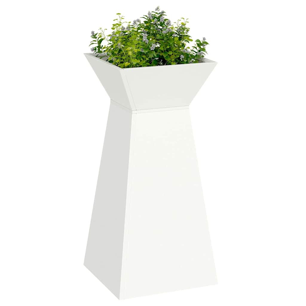 Søjle Plantekasse 2 stk. Hvid 35 x 35 x 73 cm