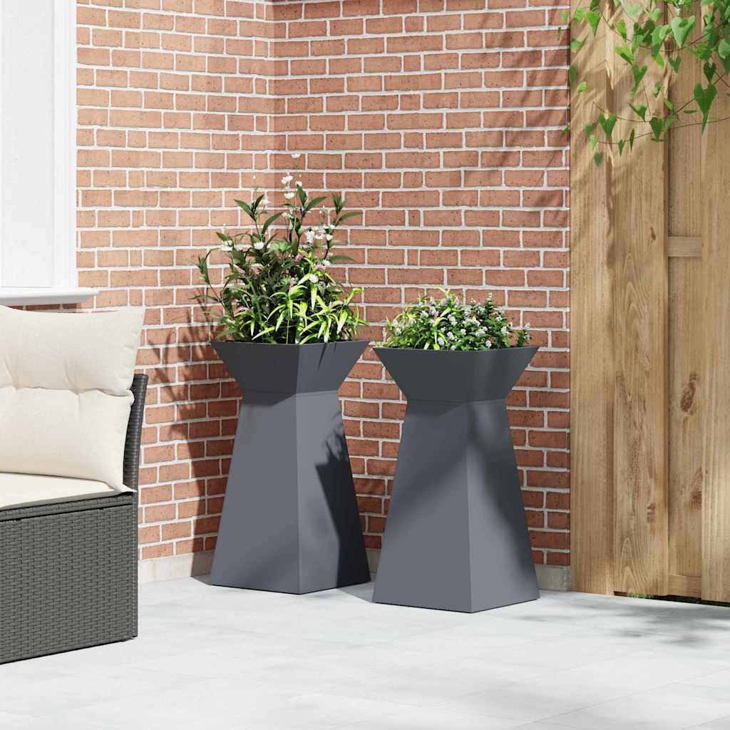 Søjle Plantekasse 2 stk. Antracit 35 x 35 x 73 cm