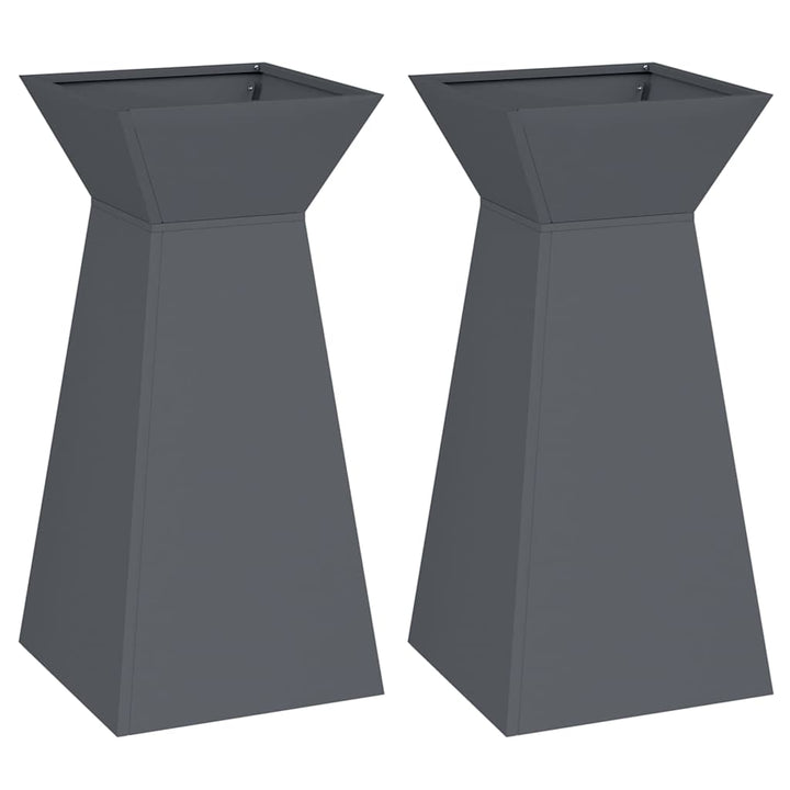 Søjle Plantekasse 2 stk. Antracit 35 x 35 x 73 cm
