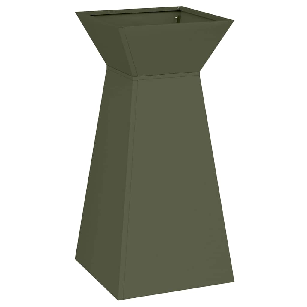 Søjle Plantekasse 2 pcs Olivengrøn 35 x 35 x 73 cm