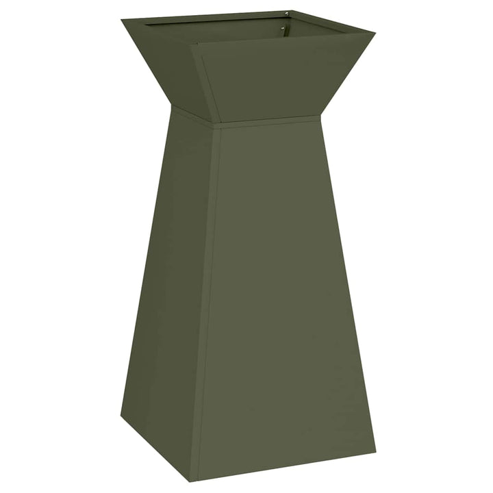 Søjle Plantekasse 2 pcs Olivengrøn 35 x 35 x 73 cm