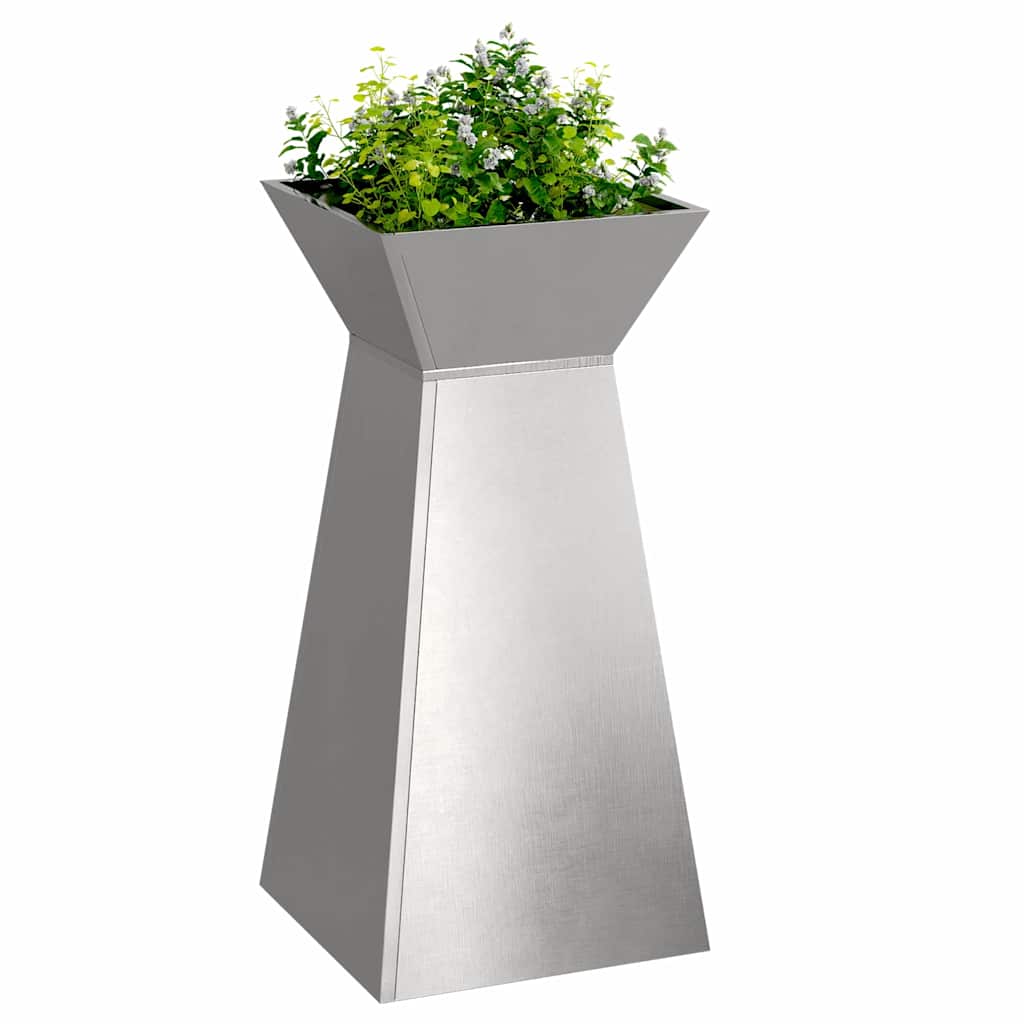 Søjle Plantekasse Sølv 35 x 35 x 73 cm Rustfrit stål