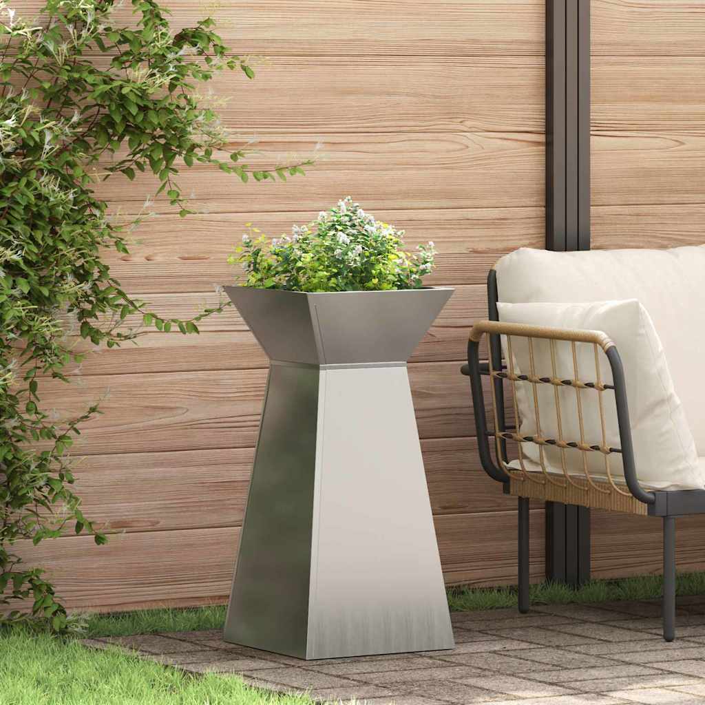 Søjle Plantekasse 2 pcs Sølv 35 x 35 x 73 cm