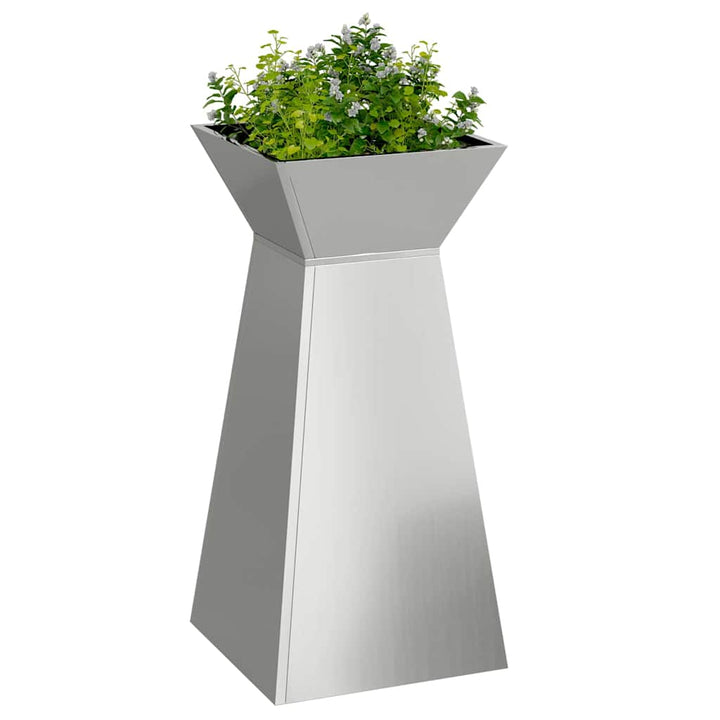 Søjle Plantekasse 2 pcs Sølv 35 x 35 x 73 cm