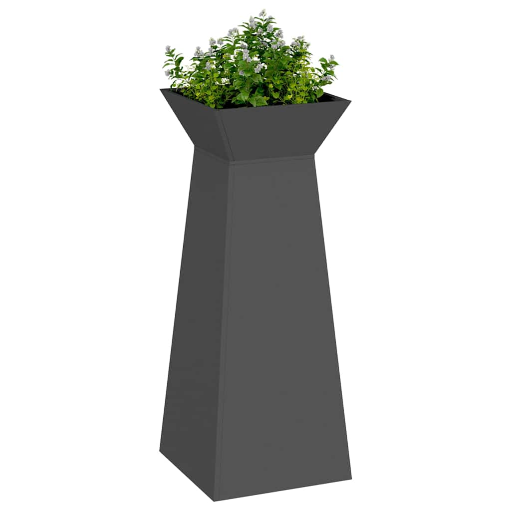 Søjle Plantekasse 2 pcs Sort 40 x 40 x 100 cm