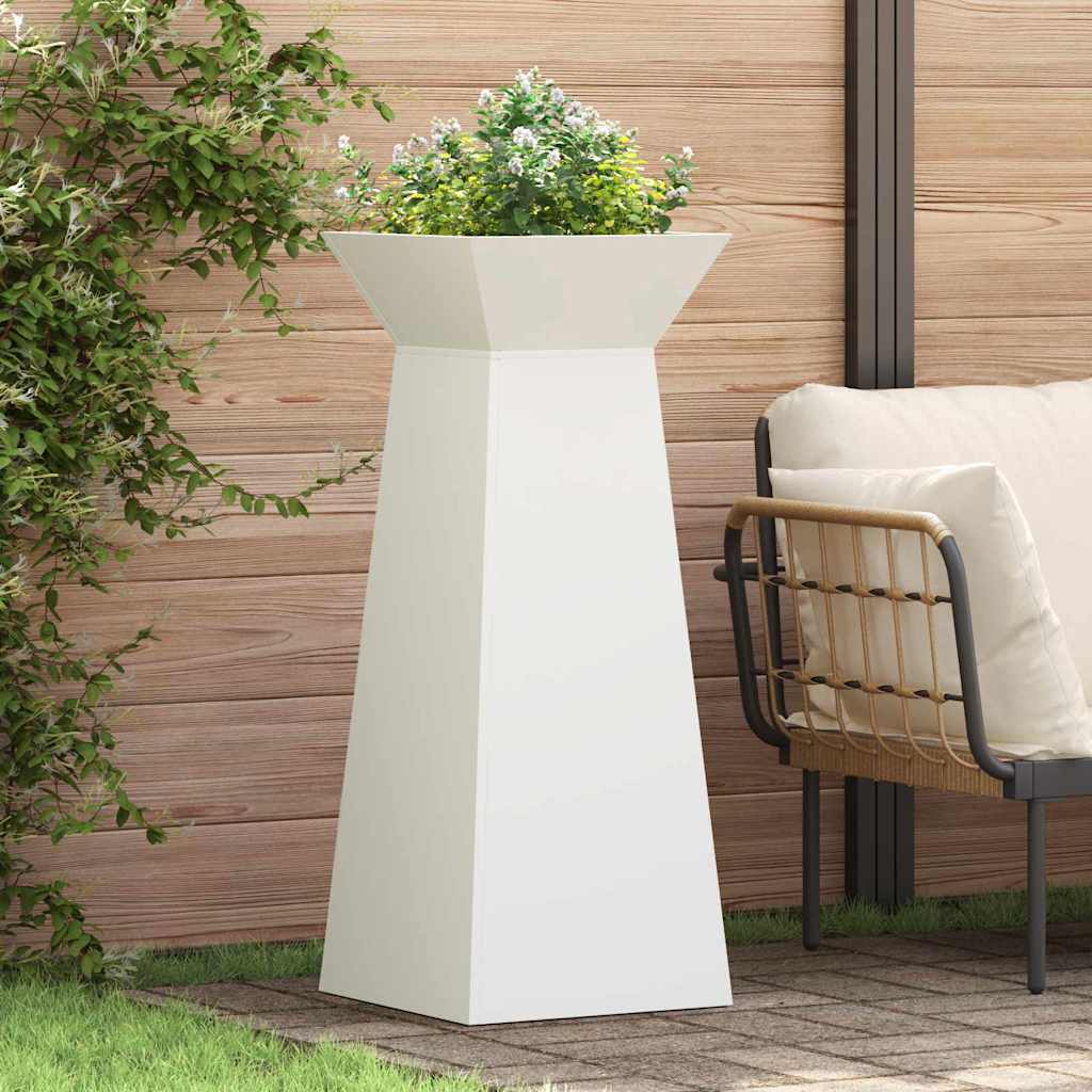 Søjle Plantekasse 2 pcs Hvid 40 x 40 x 100 cm