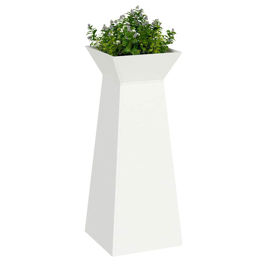 Søjle Plantekasse 2 pcs Hvid 40 x 40 x 100 cm