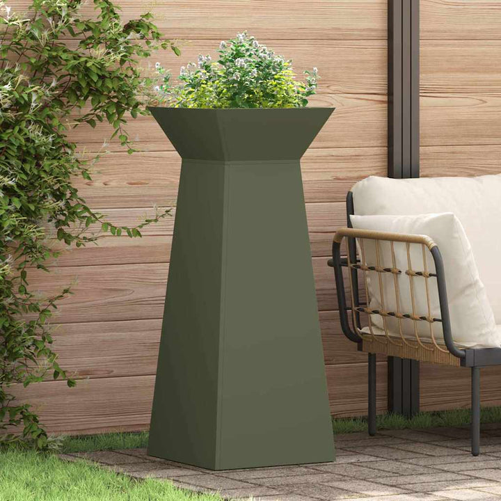 Søjle Plantekasse Olivengrøn 40 x 40 x 100 cm