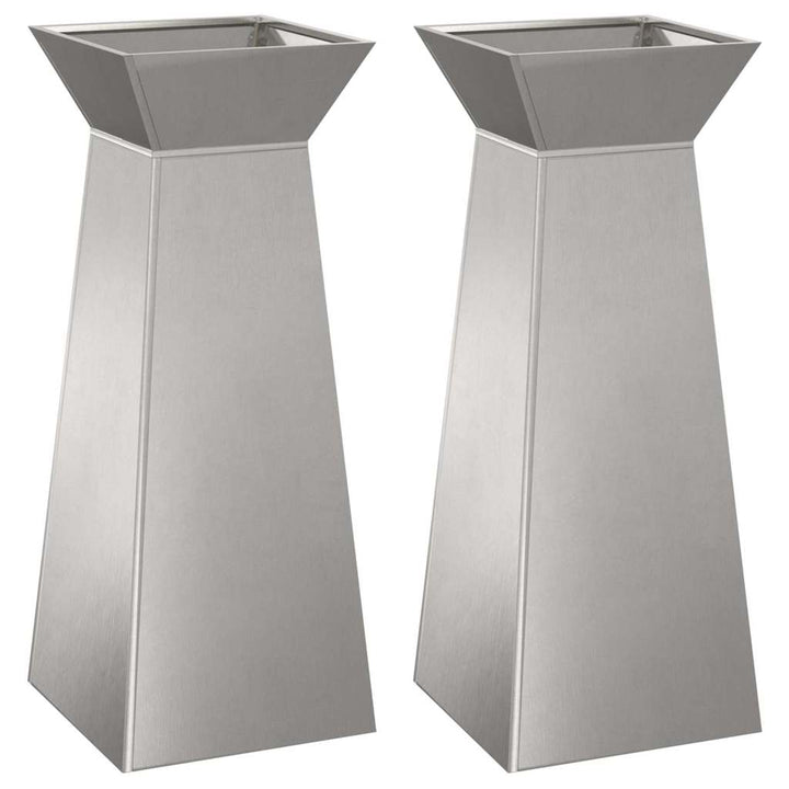 Søjle Plantekasse 2 pcs Sølv 40 x 40 x 100 cm