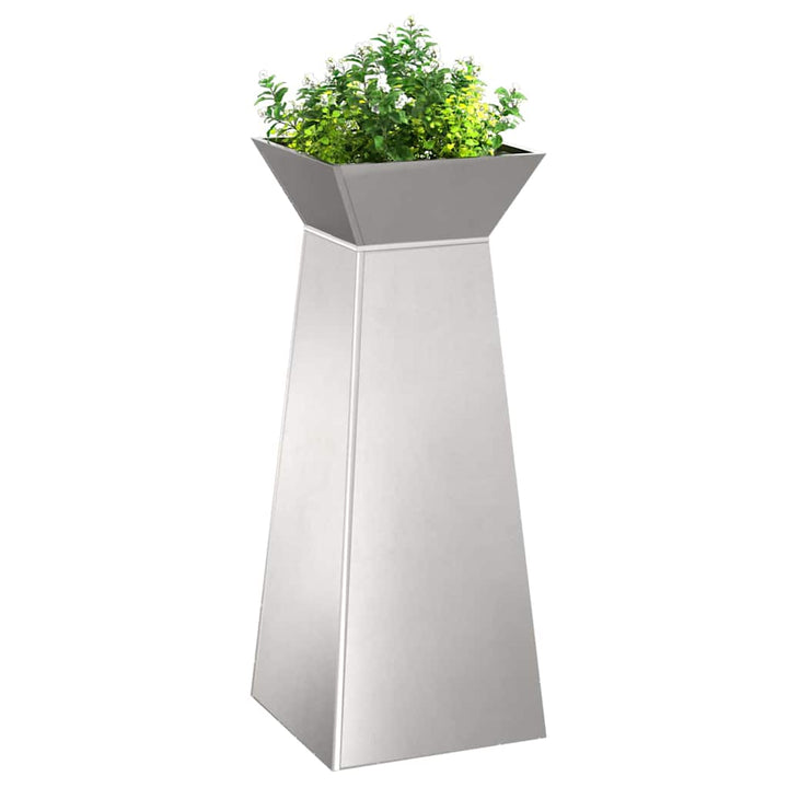 Søjle Plantekasse 2 pcs Sølv 40 x 40 x 100 cm